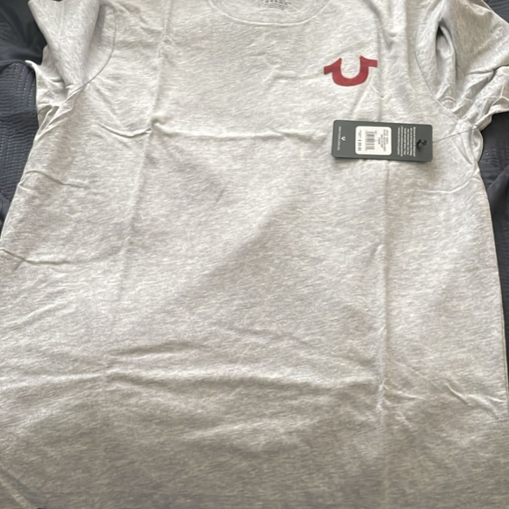 Gray T-Shirt with Red Logo